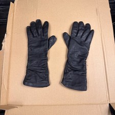 Black Leather Gauntlet Gloves
