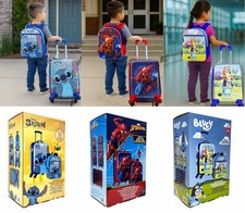 Kids 2 Piece Luggage Set with Backpack & Tag – Bluey / Stitch / Spider-Man