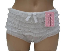 KNICKERS SIZE 8 WHITE FRILLY