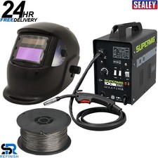 Sealey SUPERMIG100 Welder + Helmet S01001 + TG100/1 MIG Wire Kit Complete Set