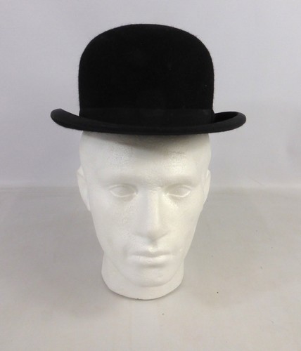 Vintage black felt bowler - vintage, hat