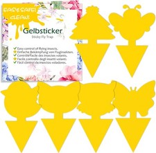 60 PCS Fruit Fly Traps, Double-sided Fungus Gnat Sticky Catcher For Fly Insects