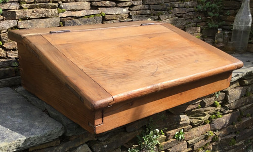 Vintage pine wood - desk, sloped