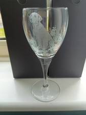 Labrador Etched Wine Glass
