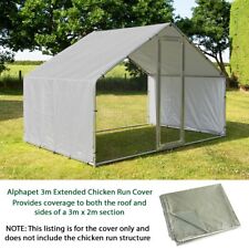 Alphapet 3m x 2m EXTENDED Grey Chicken Run Coop Cage Replacement Rain Roof Cover