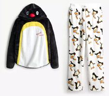 PINGU Fleece Pyjamas 6 to 24 Viral 3D Hoodie Top & Pants SOLD SEPERATELY Primark