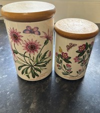 portmeirion botanic garden storage jars x2