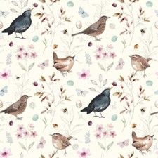 Nutex Fabric - Birdsong - Garden Birds on Cream - Patchwork Quilting Dressmaking