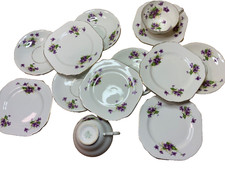 stanley fine bone china england est 1875 purple violets tea cup saucer +side