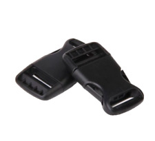 10 Pack Side Release Buckle Webbing Strap 25mm, Clip Double Secure Plastic Black