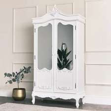 Antique white mirrored double