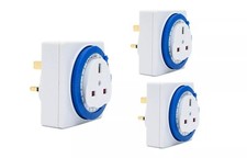 24 Hour Segment Timer Switch, Programmable On/Off Function  3-pin Plug UK Mains
