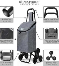 Hoppa Lightweight Folding 3 Wheeled Shopping Trolley Cart Bag Case - 