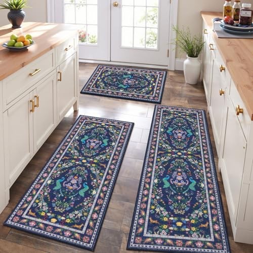 Hebe washable kitchen rugs - washable,