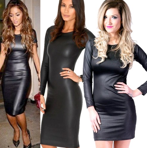 Ladies pvc wet look midi - ladies,