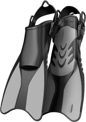 Two bare feet adults fins - two,