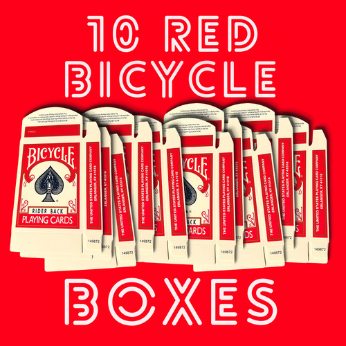 Red empty bicycle boxes - x,
