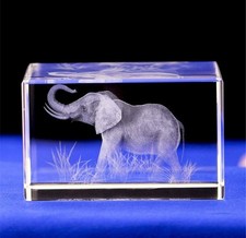 3D Crystal Elephant Figurine