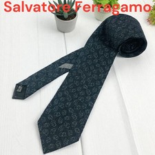 Salvatore Ferragamo Tie Dark Gray Wool Luxury Second-Hand NO CASE K