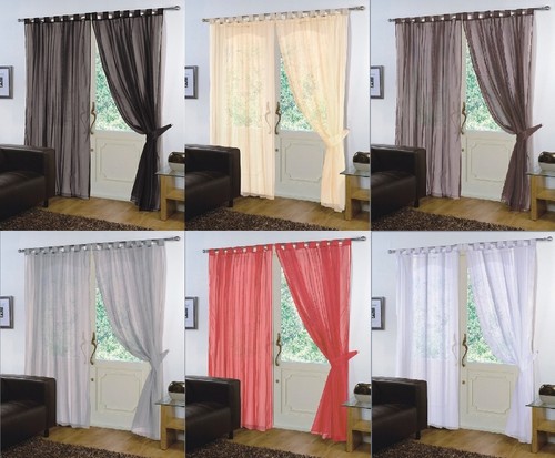 Pair voile net panels - voile, tab
