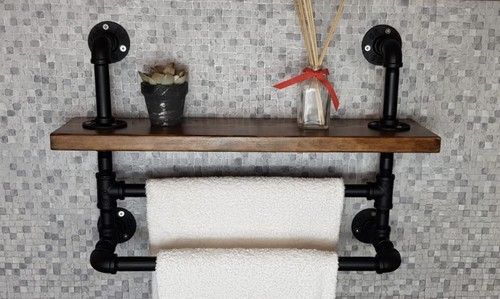 Industrial pipe bathroom - industrial,
