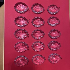 15 Snowflakes French Antique vintage Chandelier Crystal Droplets as found (379)