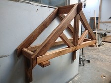 Wooden front door porch canopy