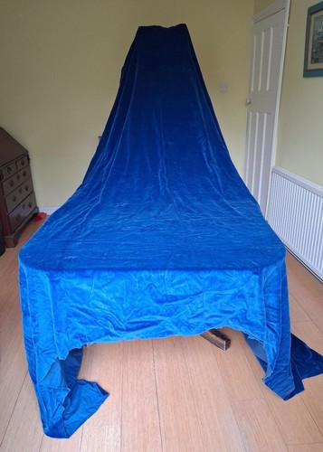 Vintage royal blue velvet - blue,