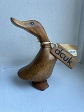 Dcuk Hand Carved Wooden Duck Named Hayley with Tag The Duck Company
