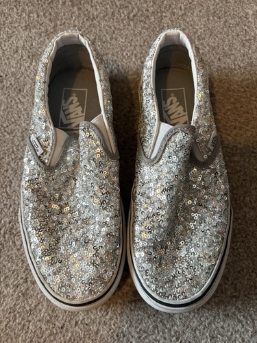 Silver sequin vans - sequin,