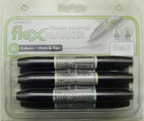 Letraset flexmarker set - flexmarker, 6