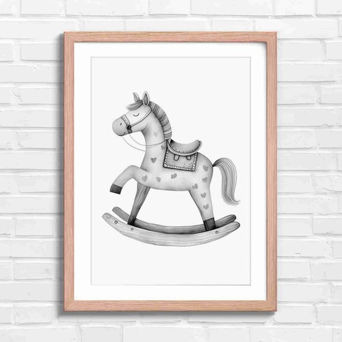 Whimsical wooden rocking horse - whimsical,