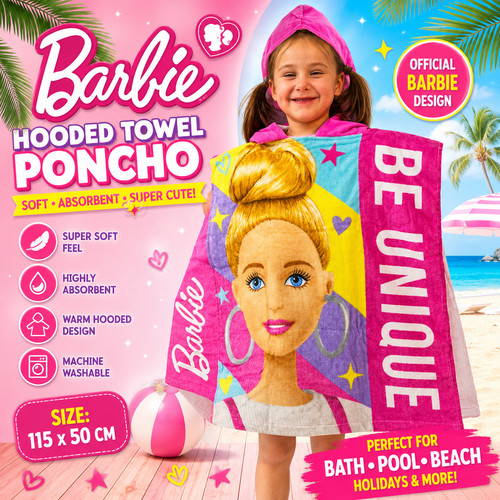 Official barbie hooded towel - official,