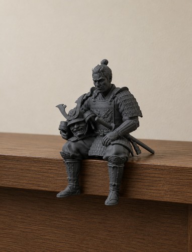 Samurai warrior shelf - samurai, sitter