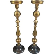 Vintage Pair Tall Brass