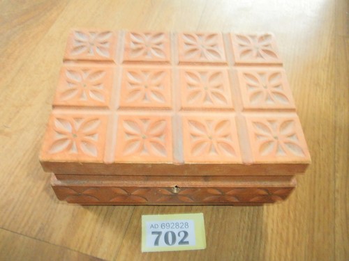 Carved wooden box geometric