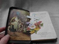 HOLY BIBLE OLD NEW TESTAMENT COLLINS LEATHER SEMI-YAPPED 1950 RUBY 24mo