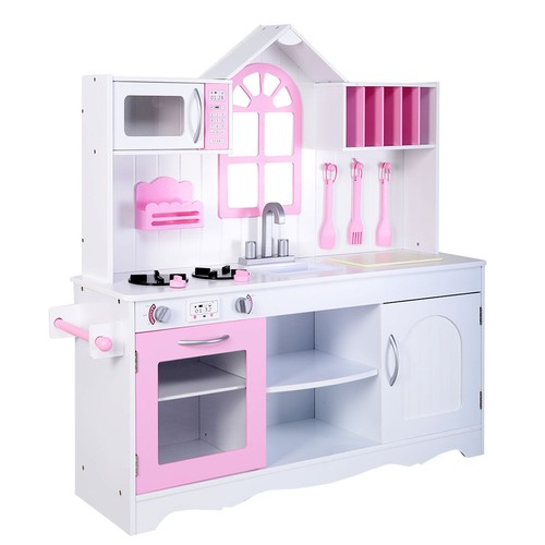 Costway kids wood kitchen - wood, toy