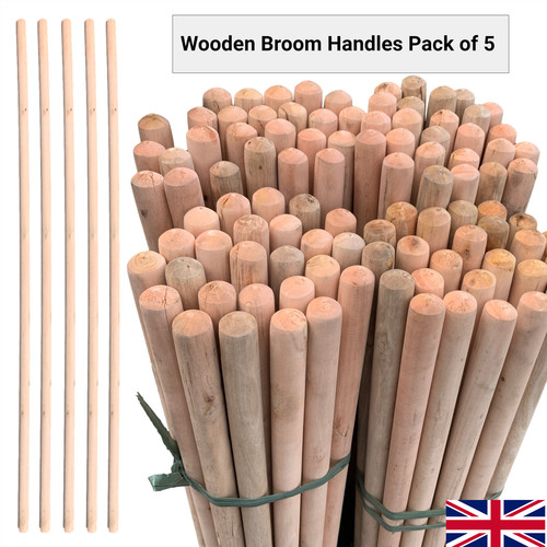 Long wooden broom handle - broom,