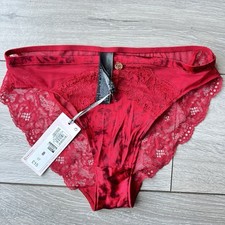 M&S marks and spencer Rosie Silk French Lace High Leg Knickers Red 6 8 12 22