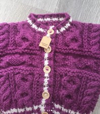 Hand Knitted Aran Babies Cardigan