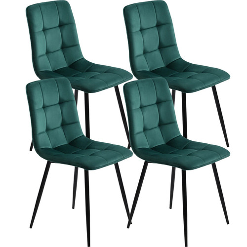 Velvet dining chairs - 4x,