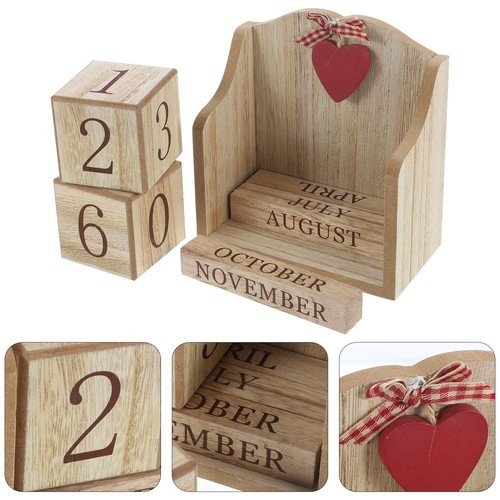 Wood blocks calendar wooden - wood,