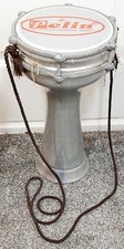 PELIN Vintage Turkish Aluminium Drum w Tambourine Bongo Darbuka Doumbek Tombak