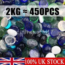 2KG ≈ 450PCS MIXED Glass Nuggets Pebbles Stones Gems Vase Wedding Decor CRAFT UK