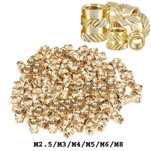 50pcs brass knurled threaded - brass,