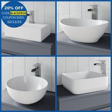 Bathroom Cloakroom Vanity Wash Basin Sink Countertop White Gloss Modern Various