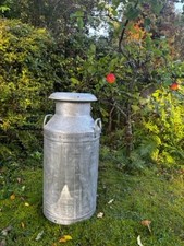 Vintage Aluminium Milk Churns 10 Gallon. planter, water container.