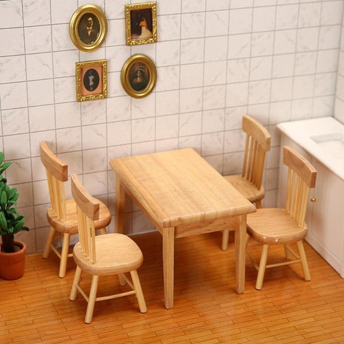 5pcs scale wood bedroom - 1:12,