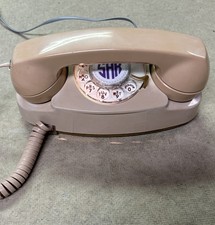 Authentic Vtg Beige Rotary Princess Phone 702BM Transformer Lights Up! 1960s